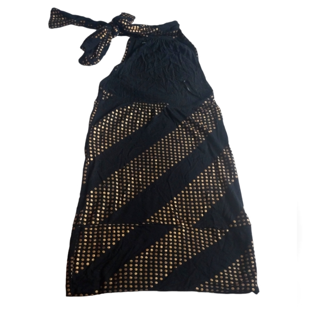 Seduction backless top for women sz XS in golden & black combination